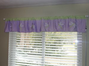 Dragonfly curtains match the bedding and tie the room together.