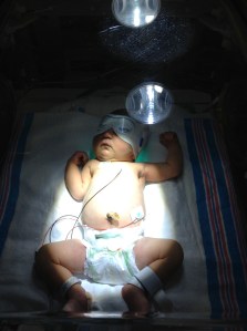 Laying out under the bililights