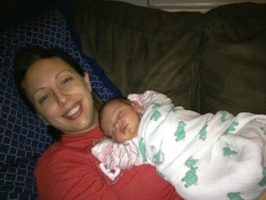 Kristina has visited El a few times - and is a pro at calming her and getting her to sleep - which makes Mommy very happy! :)